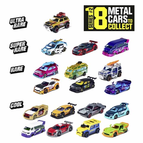 Majorette Tune Up&#39;s Series 2 With Chrome Effects 28 Surprises Metal Cars Playset 5+ Years
