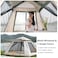 HEXAR&reg; Camping Tent 4 Person Automatic Instant Pop-Up Tent Lightweight Portable Tent Outdoor Camping Waterproof Windproof Camping Tent Removable Cover and Mesh Windows 2 Doors with Carry Bag