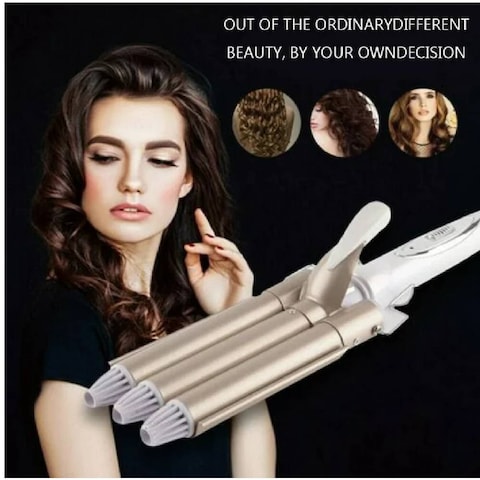 HYX 3 Barrel Hair Curling Iron Wand Hair Curler Upgrade Ceramic Hair Waver Hair Styling Tools Curling Iron Quick Heating Temperature Adjustable for Long or Short Hair