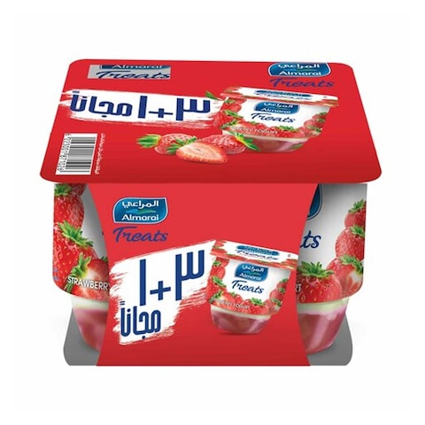 المراعي تريتس زبادي بالفراولة - 105 جرام - 4 قطع