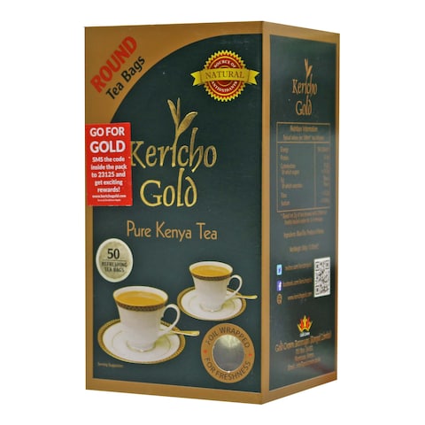 Kericho Gold Pure Kenya Round Tea Bags 2g x Pack of 50