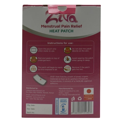 Ziva Menstrual Pain Relief Pat6Pk