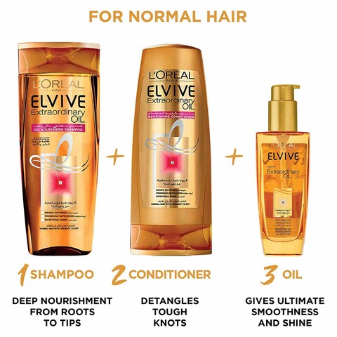 L&#39;Or&eacute;al Paris Elvive Extraordinary Oil Shampoo for Normal to Dry Hair - 200 ml
