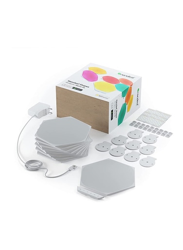 Nanoleaf 9-Piece Shapes Hexagons Starter Kit Smart WiFi LED Panel System W/ Music Visualizer, White