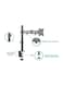 Star Single Monitor Arm Clamp And Bolt Through Mount Holds Up To 32 Tmwm-3138 Black