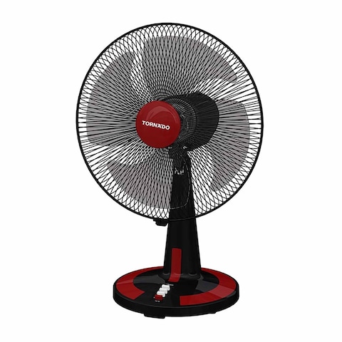 Tornado Desk Fan 16 inches - 4 blades - Red and Black - TDF16