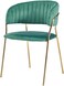 LANNY Modern Green Comfortable Stainless Steel Frame Structure Upholstered velvet fabric living room gold legs dining chairs
