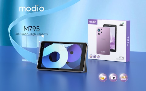 Modio M795 7-inch Tablet Dual SIM 6GB RAM 256GB 5G With Earphone Digital Pen Screen Protector and Back Cover