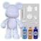 COOL BEAR COIN PIGGY BANK FIGURE (9 inch - 23 cm) ACRYLIC DRIP POUR PAINT COMPLETE KIT, Colors: Light-Blue, Gold, Dark-Blue. Acrylic Rich Pigments Fluid Flow Paint, Arts and Crafts.
