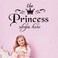Qisheng The Princess Sleeps Here Wall Decal Vinyl Sticker 40Cm X 30Cm(15.7"X11.8"） Black Jd1232B0