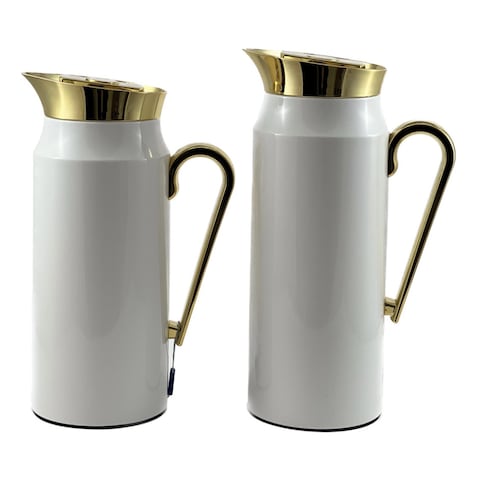 Avci Home Maker SLM Vacuum Flask Set White and Gold 2 PCS