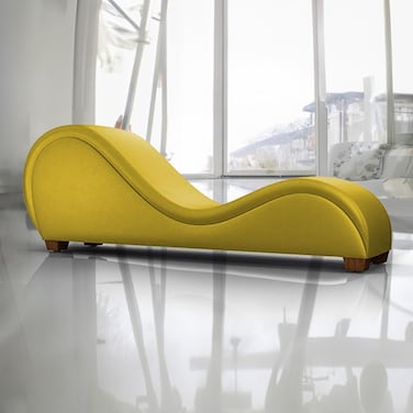 In House Romantic Chaise Longue Luxury And Romantic Design Sofa With Bed Mode Solid Pattern Of Velvet Fabric - Gold