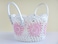 Multipurpose Storage Cotton Basket Pink and White 27cmx15cm