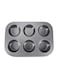 Generic 6 Grid Muffin Cake Mould Black 27X19cm