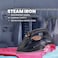 Dry and Wet Steam Iron With Self-clean function Adjustable Temperature Control Ceramic Soleplate 2200W Black