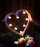 Heart-Shaped Mirror with Pink Frame and Light LEDs 32x30cm