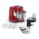 Bosch Kitchen Machine ,700 Watt, 4 Speed Settings, 3.8 Liter Bowl, Whisk, Stirrer &amp; Kneading Hook, Continuous shredder with 3 discs Red Colour-MUMS2ER01G