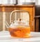 1Chase Borosilicate Stripe Glass Teapot With Infuser For Loose Leaf Tea, Blooming Tea, Flower Tea With Bamboo Handle, 1000 ml