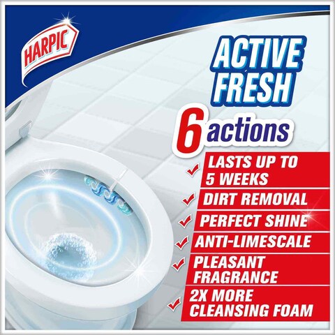 Harpic Active Fresh Marine Splash Toilet Cleaner Rim Block, 35g x 2