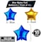 Party Time 6-Pieces 18 Inches Gold &amp; Blue Star Foil Balloons Set For Wedding, Anniversary, Birthday Party Decorations - Party Supplies