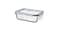 Food container with lid, rectangular glass/plastic1.0 l