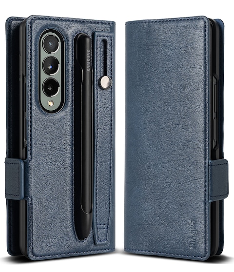 Ringke - Samsung Galaxy Z Fold 4 Case Cover - Folio Signature EZ Strap Plus  Series - Navy