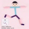 Montessori 24pcs Creativity Educational Wooden Stick Man Puzzle Game Toys Training Kids Hand-eye-Brain Coordination (Girl)