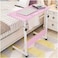 Doreen Laptop Stand for Desk Laptop stand Overbed Table Laptop Stand Adjustable Computer Standing Desk Movable W/Wheels, Portable Side Table for Bed Sofa Hospital Reading Eating pink(GC1210A）
