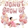 Donut Party Supplies - Donut Grow Up Balloons Banner Rose Gold, 20 Latex Balloons with 5 Confetti Balloons for Baby Shower Donut Grow Up Birthday Party Decorations