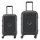 Delsey Belmont 4 Wheel Hard Casing Luggage Trolley Set of 2 Black 55cm+81cm