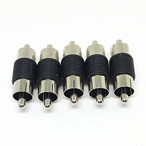 RCA Male to Male RCA Inline Coupler Inline Plug AV Adapter M/M Converter Connector for CCTV Camera (PACK 0F 5)