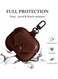 AirPods Pro 2 Case Leather Case Cover with Keychain Compatible with Apple AirPods Pro 2nd Generation 2022 Dark Brown
