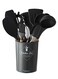 11-Piece Cooking Utensils Kitchen Set Black/Brown