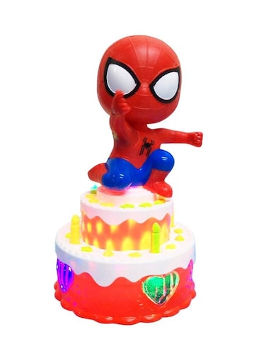 Generic Universal Wheel Spiderman Rotate Cake Toy With Lights