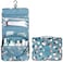 Generic Portable Waterproof Cosmetic Makeup Toiletry Travel Hanging Organizer Storage Bag Pouch - Flower Gray