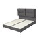 In House Le&oacute;n Velvet Bed Frame - Queen - 200x150 cm - Gray