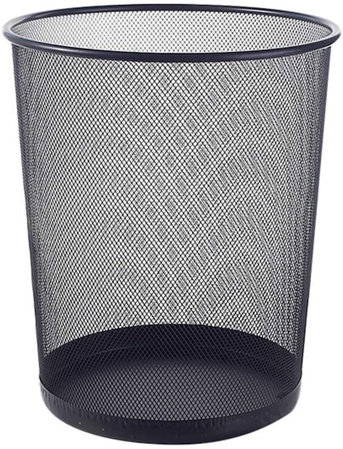 اشتري Generic Trash Can Circular Mesh Bin Waste Paper Basket，Trash Can Circular Metal Mesh Waste Paper Bin Lightweight Black (Color : Black) في الامارات