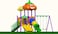 Rainbow Toys, Playground 5 In 1 Set With Tube Slide, Round S, Slide &amp; 3 Swing Seat Set For Kids Rbwtoy12020B Outdoor Playground 530&times;490&times;300cm