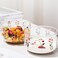 1Chase️ Borosilicate Salad, Dessert Serving Bowls With Japanese Floral Print, 650 ml, Set Of 2