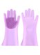 Generic Slip Insulation Dishwashing Brush Glove Purple 33.5 X 15.5cm