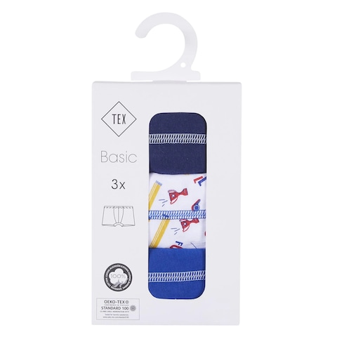 TEX Basic Fancy Boxers 10-12 Years 3 Pieces