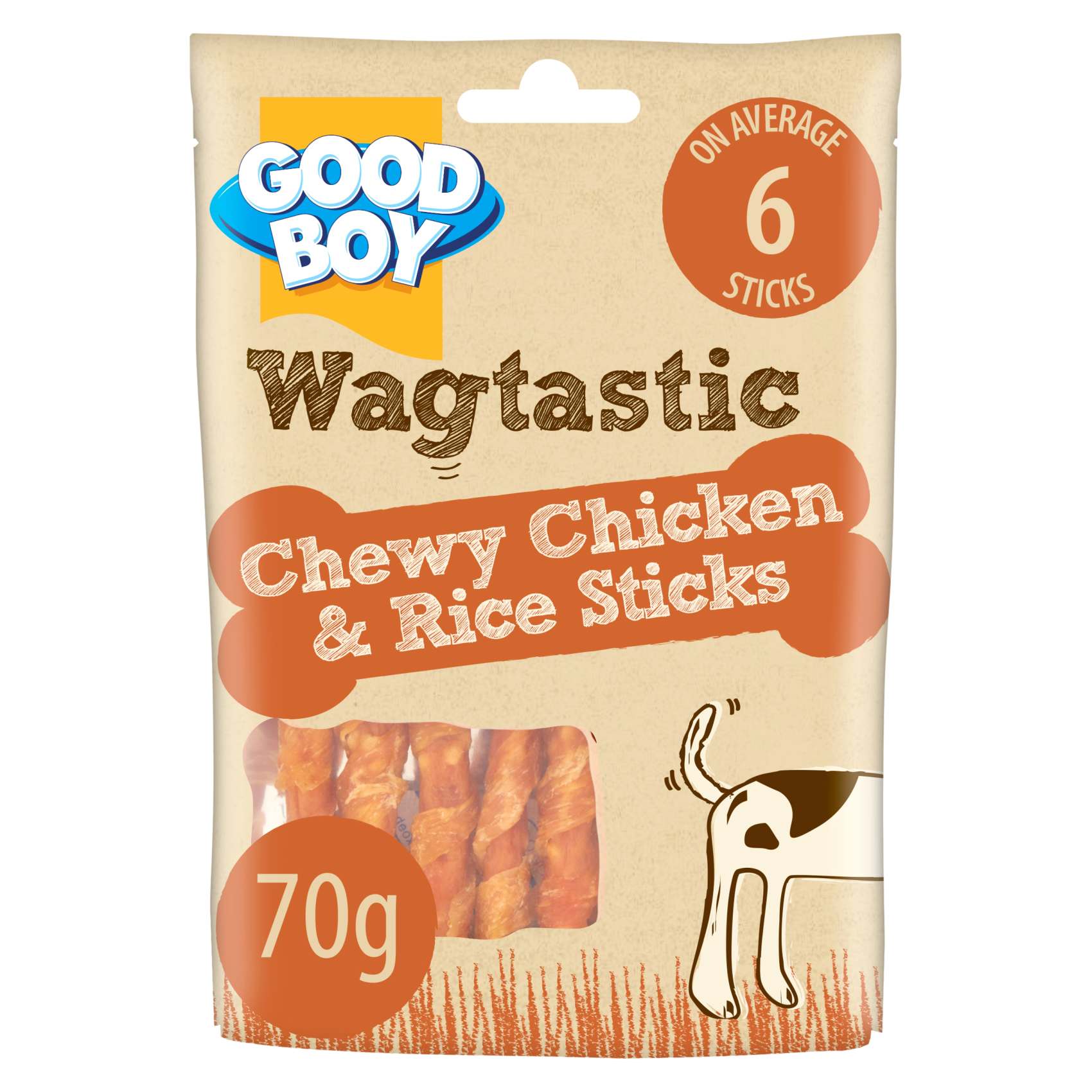 Good Boy Wagtastic Chewy Chicken And Rice Sticks 70g