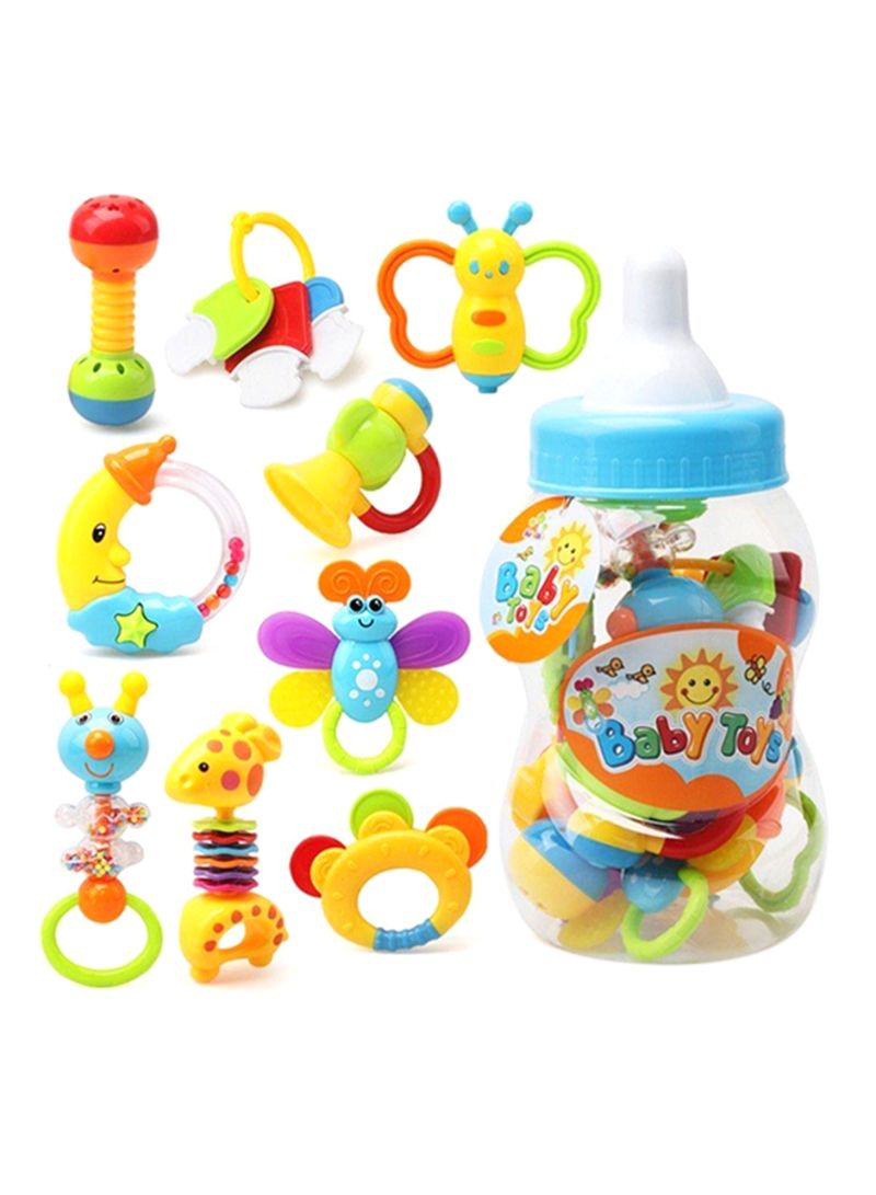 Buy Beauenty - 9-Piece Rattle And Teether Toy With Giant Milk Bottle ...