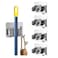 Zalcoon 4 Pcs Mop Broom Holder Wall Mount - Mop Holder Self Adhesive Broom Hanger Stainless Steel For Home Garage Garden Laundry Room Storage, Kitchen Tools Organizer (With Hook)