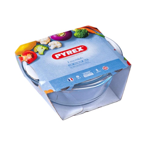 Pyrex Round Casserole with Lid - 1.3 Liter