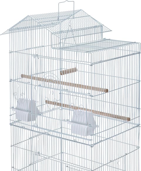 Egardenkart® Roof Top Large Bird cage with Rolling Stand for Cockatiel Sun Conure Parakeet (White)