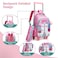 Eazy Kids 16" Set of 3 Trolley School Bag with Lunch Bag and Pencil Case Lama - Pink