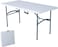 Idealt - Multipurpose Rectangle Table| 4ft Fold-in-Half Portable Plastic Picnic Table | Indoor Outdoor Portable Folding Plastic Dining Table for Picnic, Party, Camp w/Handle and Lock (White, 4)