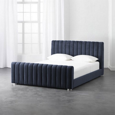 إن هاوس مارتوس هيكل سرير منجد بالمخمل - نفرين - 200×180 سم - رمادي غامق