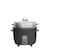 DOMEA&reg;  Electric Rice Cooker, 1 L Capacity, With Removable Nonstick Cooking Bowl and Steaming Tray with Glass Lid, Warm/Cook Light Functions,400 Watts , KC142,Black